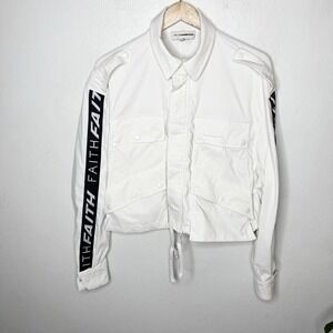 Faith Connexion Off White Vanessa Cropped‎ Parka Women's XS Jacket Off White